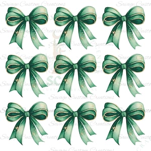 Coquette Green Bows PNG, Aesthetic PNG, Coquette Shirt Design, Sublimation Design
