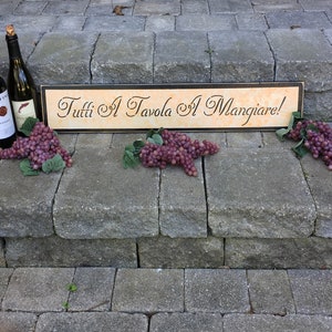 Tutti A Tavola A Mangiare! Sign (Everyone at the table to eat!)