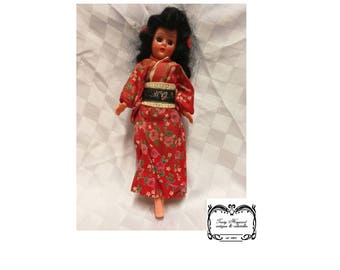 Doll, Celluloid Japanese outfit, Hand painted face,Exc Cond.