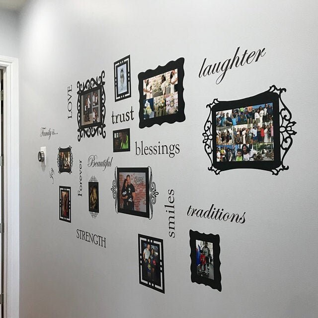 Custom Wall Decal MATTED Vinyl Picture Frames, Picture Frame, Sticker