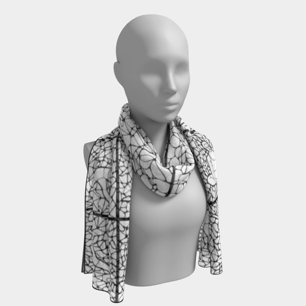 Scarf Long: AEV Yoga Poses Long Silk Designer Scarf