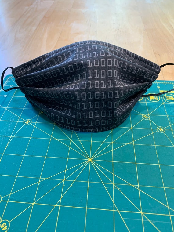 Binary Code Face Mask Reversible With Nose Piece 3 Layers Etsy