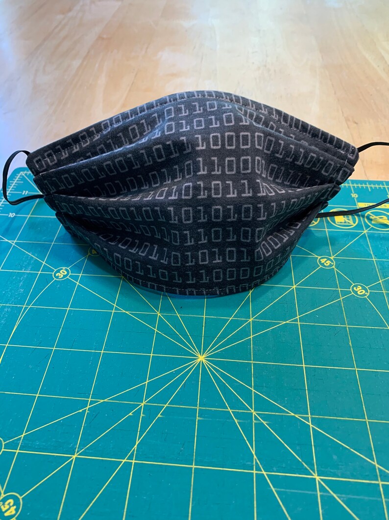 Binary Code face mask reversible with nose piece 3 layers Etsy