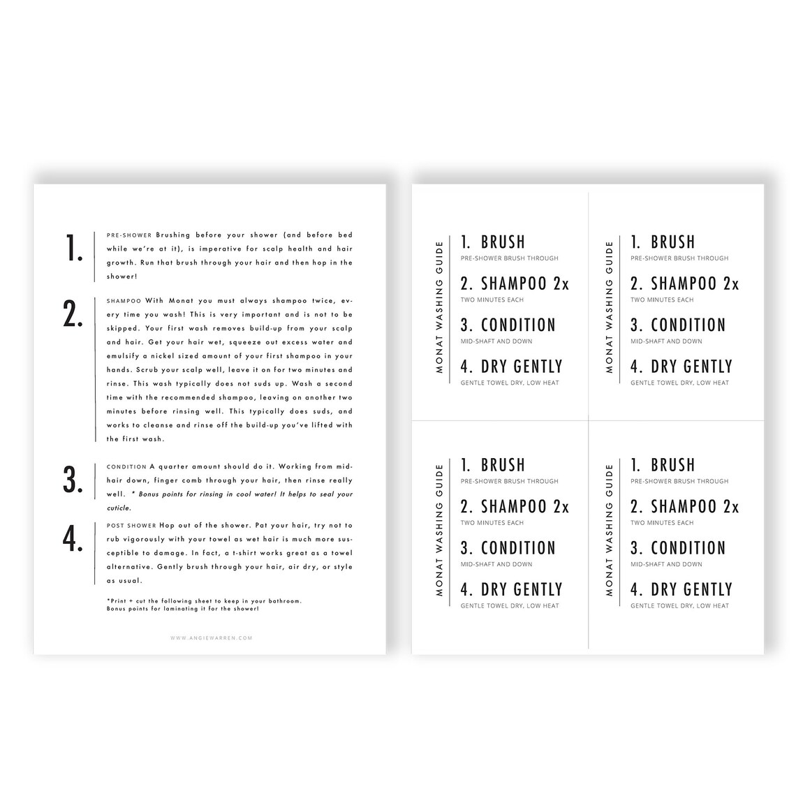 Monat Hair Washing Guide - Etsy