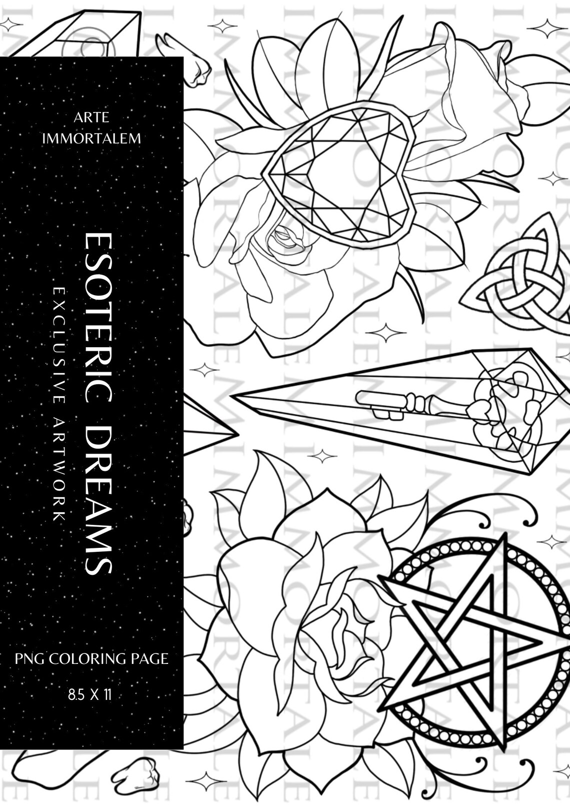 ESOTERIC DREAMS ART Printable Digital Coloring Page Adult - Etsy