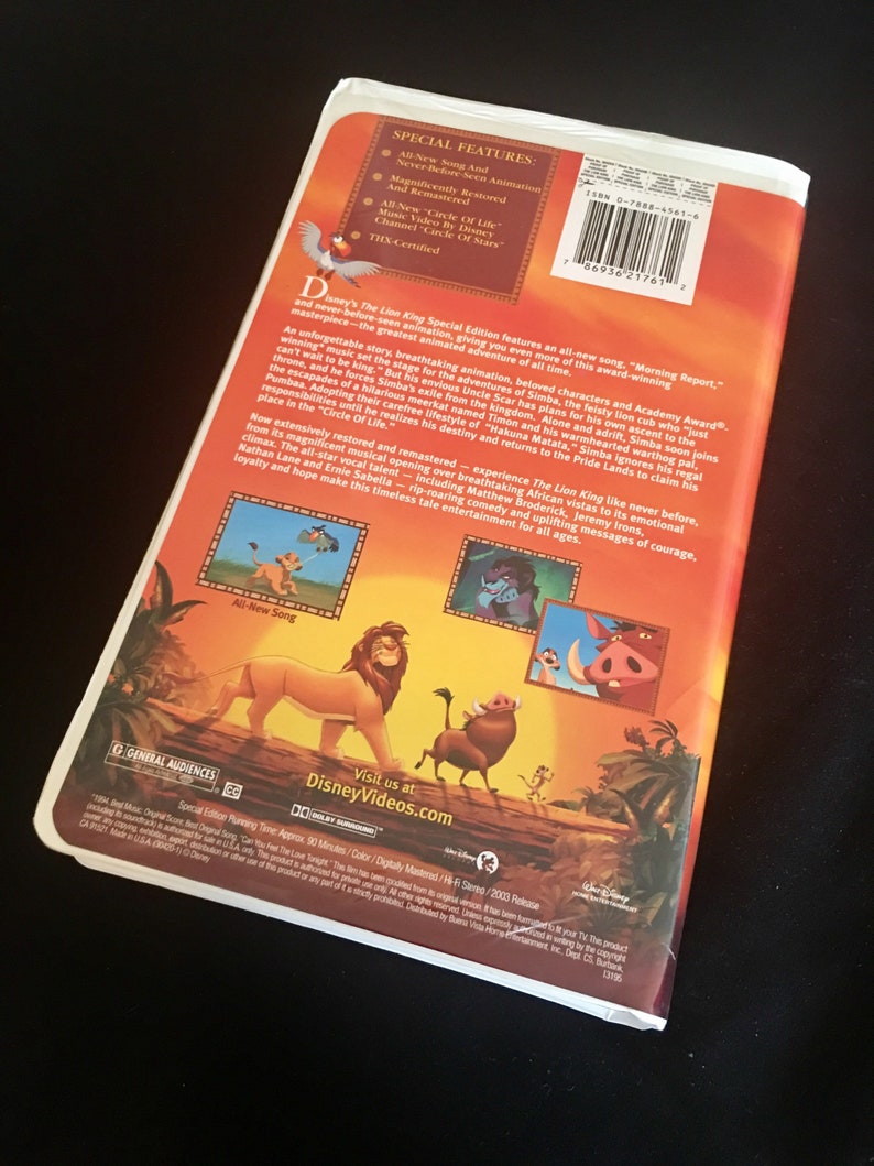 The Lion King Special Edition VHS Etsy