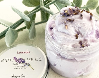 Lavender Whipped Soap, Birthday Gifts For Mum, Wife, Friend, Body ButterSoap, Baby Shower Party Favour, Spa Gifts For Her, Fluffy Shave Soap