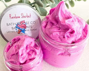 Rainbow Sherbet Whipped Soap Birthday Gift For Her, Dessert Soap, Soap Party Favour, Body Butter Soap,Baby Shower, Bridal,Fun Kids Body Wash