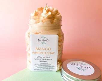 Mango Fluffy Whipped Soap, Tropical Whipped Soap, Gifts For Her, Girls Birthday Gifts, Spa Gifts