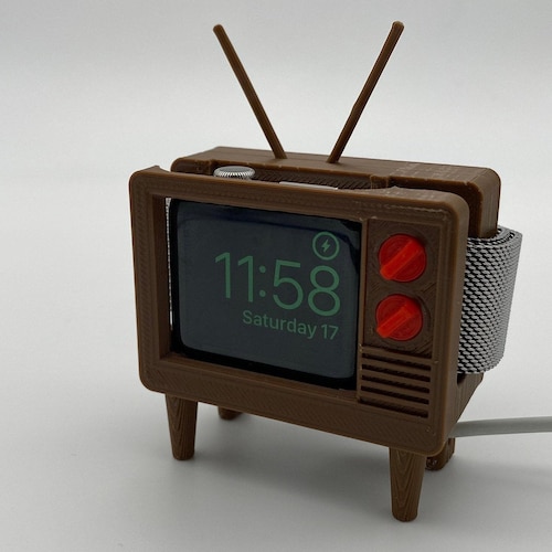 Mini TV Apple Watch Charging Station, Valentines, Personalized Man Gift, Gifts for him/her, Watch Case, Tech Organizer & Accessory