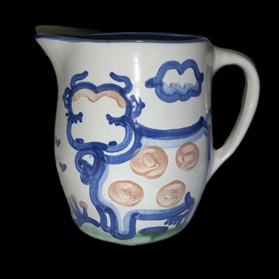 M A Hadley Vintage Water Pitcher 7 High Cow Etsy