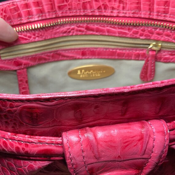 BRAHMIN 90's Vintage Hot Pink/ Fuchsia Croc Embossed 