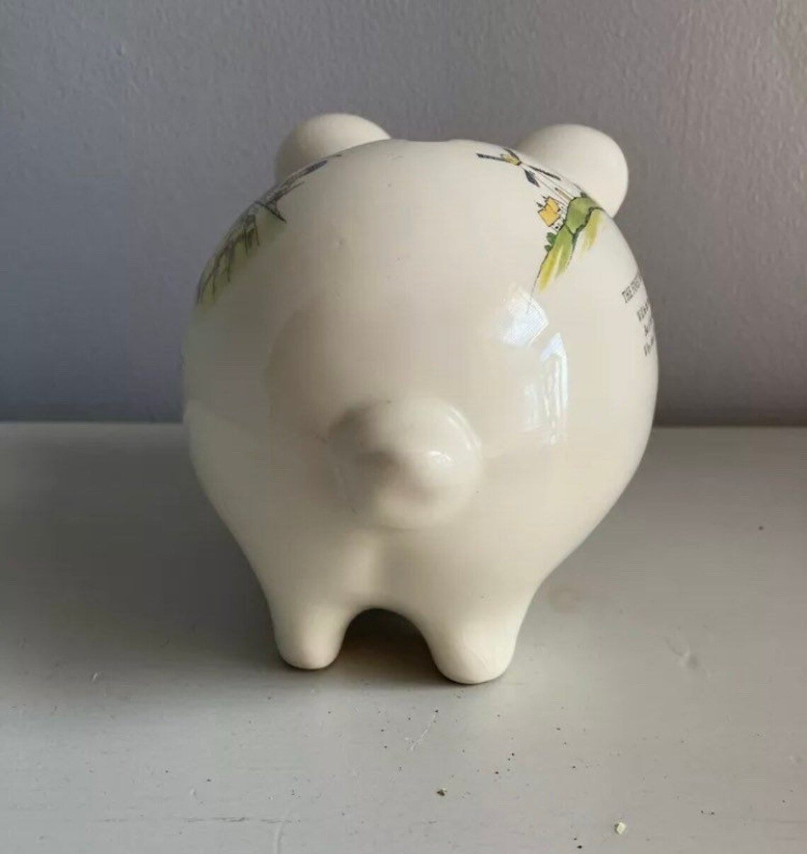 Vintage China PIGGY Bank Money Box Pretty Detail & Verse Etsy