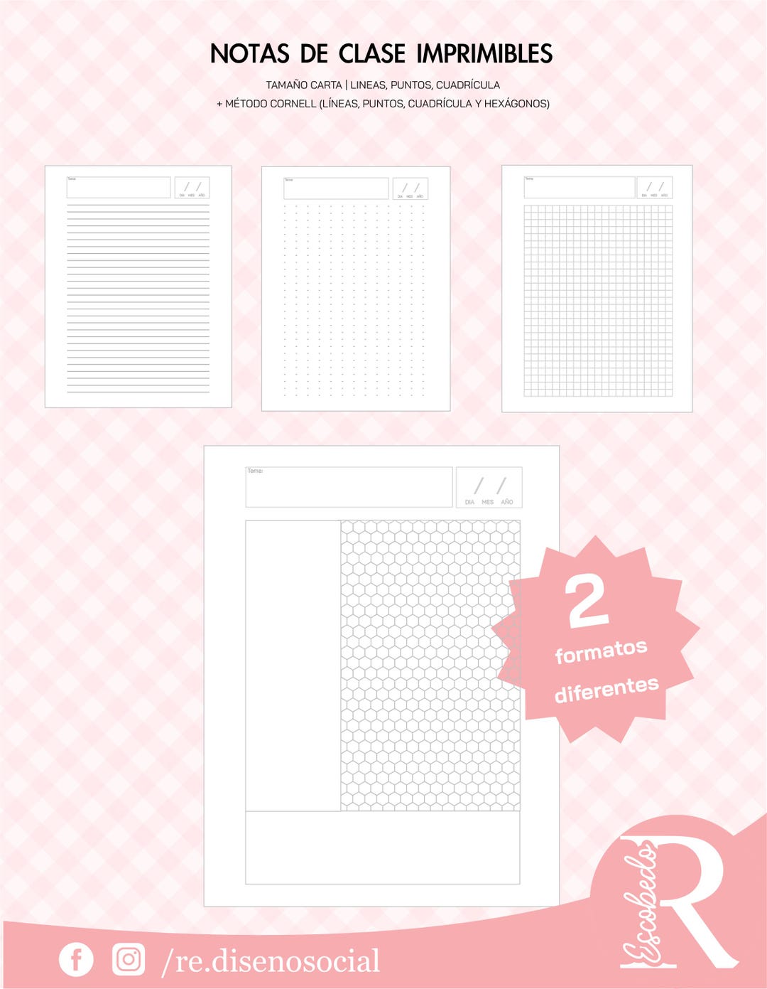 Printable Class Notes, Notebook Template, Cornell Notes Template, Note ...