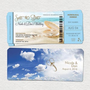 Hawaii, destination, mariage, carte d’embarquement