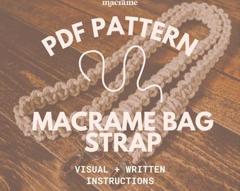 Tutorial Macrame - Macrame Bag Tutorial - Pattern Macrame - Digital Download - Macrame Bag Pattern - Bag Strap Replacement