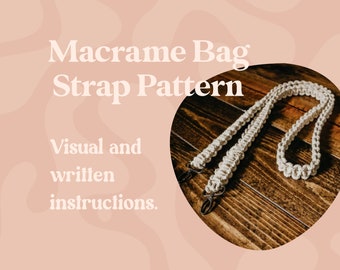 Tutorial Macrame - Macrame Bag Tutorial - Pattern Macrame - Digital Download - Macrame Bag Pattern - Bag Strap Replacement