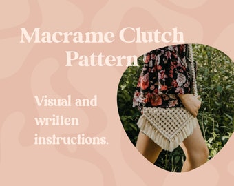 Macrame Bag Pattern - Crossbody Bag - Macrame Tutorial - Macrame Pattern - Clutch Bag Pattern - PDF Download - Beginner Pattern