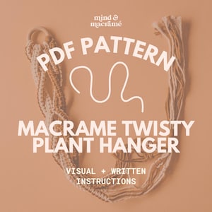 Macrame Tutorial - Macrame Pattern Plant Hanger - PDF Download - Macrame Plant Holder