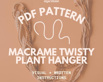 Macrame Tutorial - Macrame Pattern Plant Hanger - PDF Download - Macrame Plant Holder