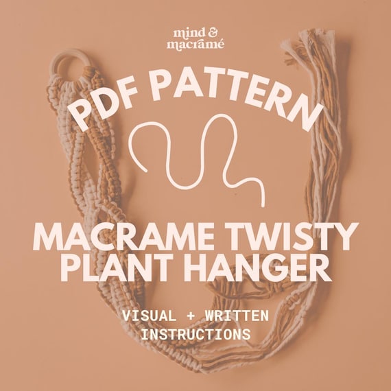 Macrame Tutorial - Macrame Pattern Plant Hanger - PDF Download - Macrame Plant Holder