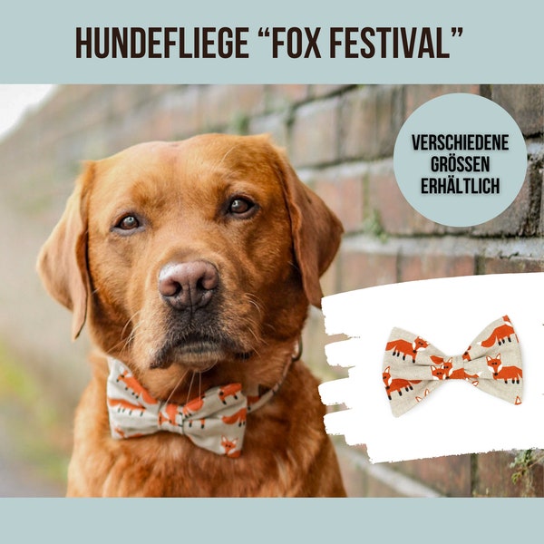 Hundefliege mit Füchsen, Fliege für Hundehalsband, Fuchs Fliege für Hunde, Halsbandfliege mit Füchsen