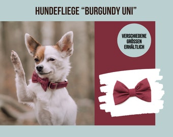 Dog bow tie uni burgundy, bow tie for dog collar, wine red bow tie for dogs