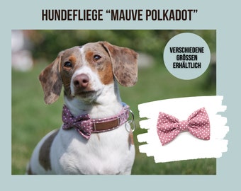 Dog bow tie old rose polkadot, bow tie for dog collar, mauve dots, bow tie for dogs