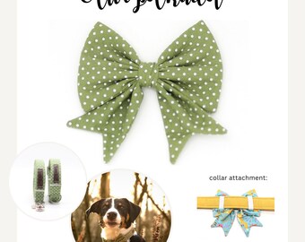 Dog bow olive polkadot, sailor bow for dogs, mauve, cute dog bow