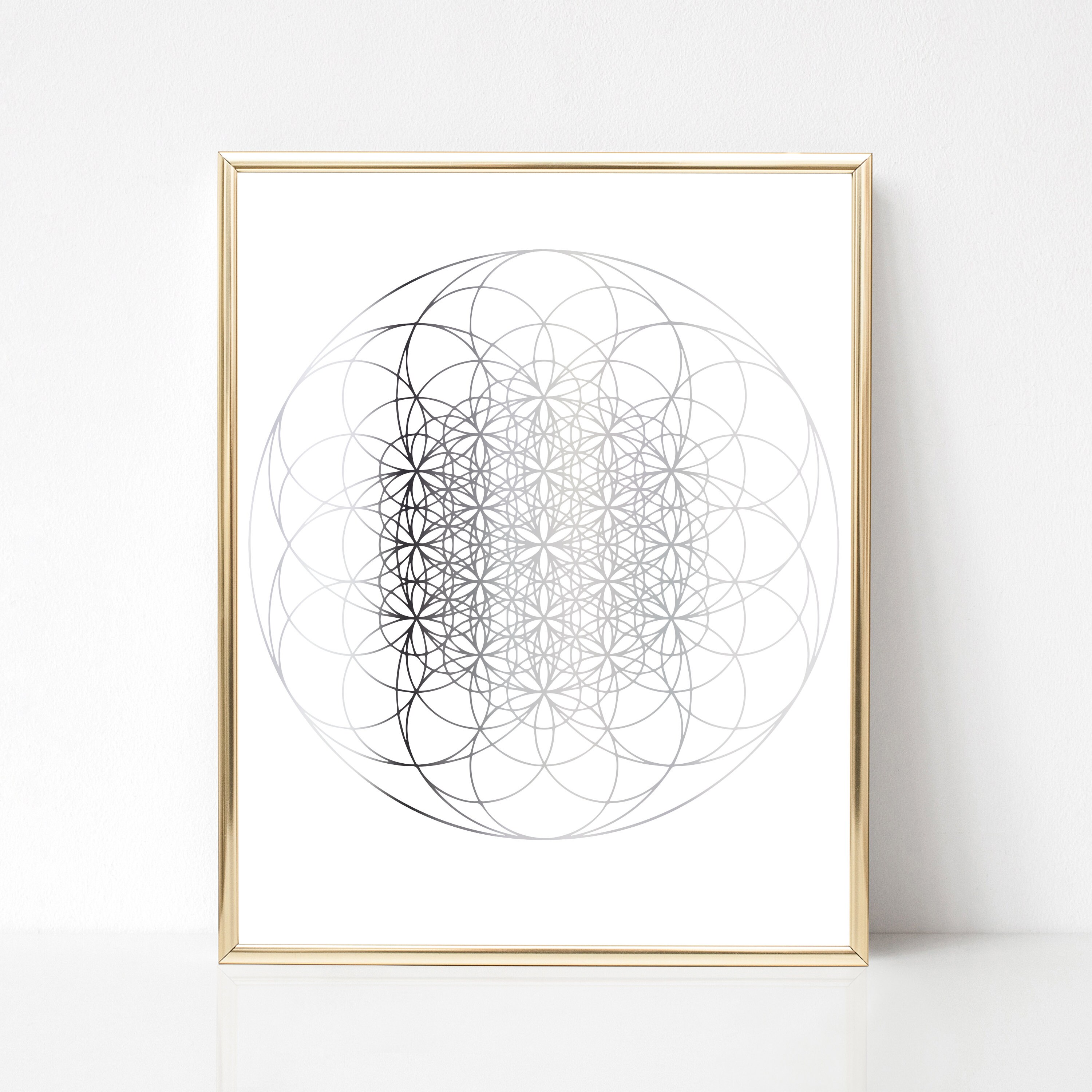 Sacred Geometry Mandala Art Print Gold Calming decor | Etsy