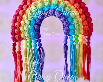 Rainbow Crochet Pattern – Adorable DIY Rainbow with and without a Face | PDF Pattern