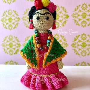 Crochet pattern Señorita Pepita, crochet doll, crochet Mexican lady, crochet amigurumi, Frida