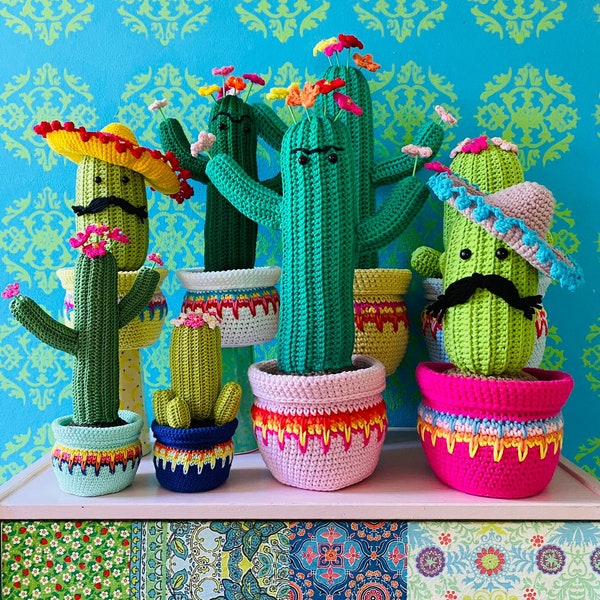 Patrón de crochet cactus Karlotta y Karlos tope de puerta (idioma en alemán e inglés) formato PDF