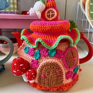 Crochet instructions pot warmer fairy house (language in German + English) PDF format