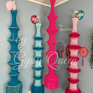 Crochet pattern lamp eclectic, crochet lamp, crochet boho lamp, crochet fishing net lamp, crochet garden lamp