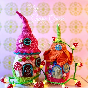 Crochet pattern for a fairy house doorstop – enchanting crocheted house, decorative house, crochet fairy house, crochet doorstop, children's room decor image 15