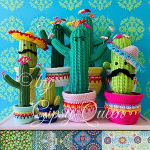 Crochet pattern cactus Karlotta and Karlos doorstop, crochet cacti, crochet cactus, crochet cactus figure, crochet cactus, crochet funny cactus
