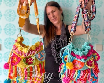 Crochet pattern häppiBäg – Crochet shoulder bag PDF, bag | Make your own colorful crochet bag | DIY bag for beginners & advanced crocheters
