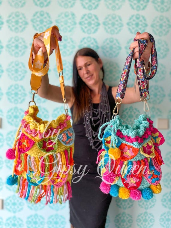 Häkelanleitung häppiBäg – Umhängetasche häkeln PDF, Tasche | Bunte Häkeltasche selber machen | DIY Tasche für Anfänger & Fortgeschrittene