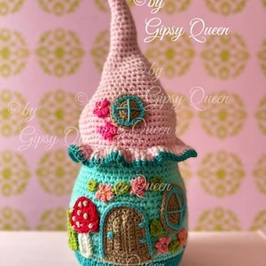 Crochet pattern for a fairy house doorstop – enchanting crocheted house, decorative house, crochet fairy house, crochet doorstop, children's room decor image 7