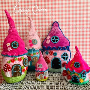 Crochet pattern for a fairy house doorstop – enchanting crocheted house, decorative house, crochet fairy house, crochet doorstop, children's room decor image 16