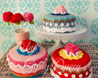 Crochet pattern Lotte Lecker – decorative cake with storage space, PDF DIY instructions, crochet storage