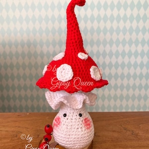 Crochet pattern Fridolin fly agaric, crochet fly agaric, crochet amigurumi, crochet lucky charm