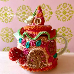 Scaldapentole con motivo all'uncinetto “Fairy House” – Copriteiera fai da te, comprese le istruzioni passo passo