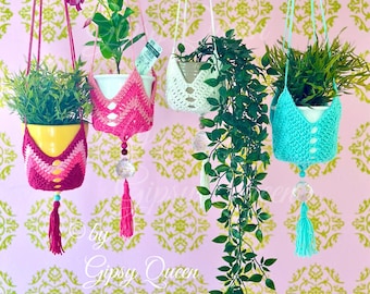 Haakpatroon voor een plantenhanger (PDF) - Bloemenhanger in boho-stijl - Raamdecoratie - Cadeau-idee voor plantenliefhebbers