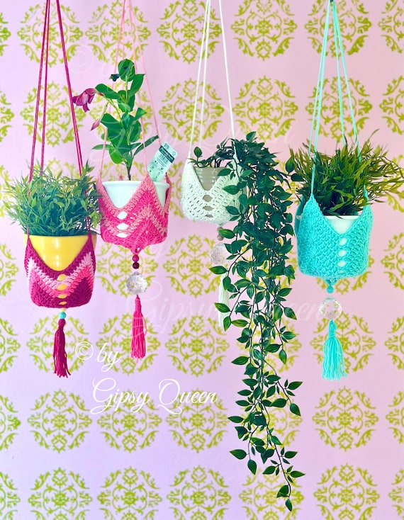 Pflanzampel Häkelanleitung PDF - Blumenampel im Boho Stil - Fensterdeko - Geschenkidee Pflanzenliebhaber