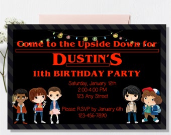 Strange Party Stranger Birthday Party Stranger Kids Etsy