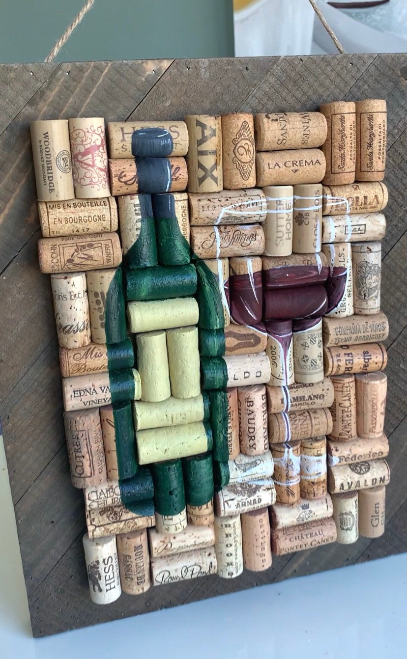 Red Wine Custom Cork Wall Hanging Etsy