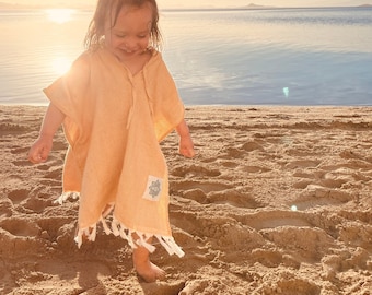 Poncho de playa para bebés/niños / Toalla con capucha para niños pequeños / Bata de baño para niños / Cubrebaño de playa de secado rápido (regalo)