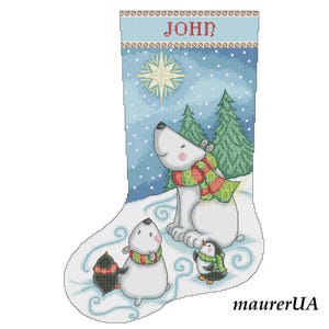 Personalized Christmas stocking Custom cross stitch